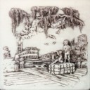 Tom and Huck  - Concrete Stepping Stone  Mold