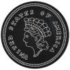 1856 indian woman gold dollar round 18 x 2 - Concrete Stepping Stone  Mold