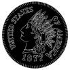 1877 indian head penny round 18 x 2 - Concrete Stepping Stone  Mold