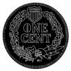 1877 shield & wreath penny round 18 x 2 - Concrete Stepping Stone  Mold