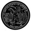 1943 walking eagle half dollar round 18 x 2 - Concrete Stepping Stone  Mold